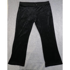BCBG Maxazria Womens  Black Velour Pull On Casual Lounge Pants Size 1X